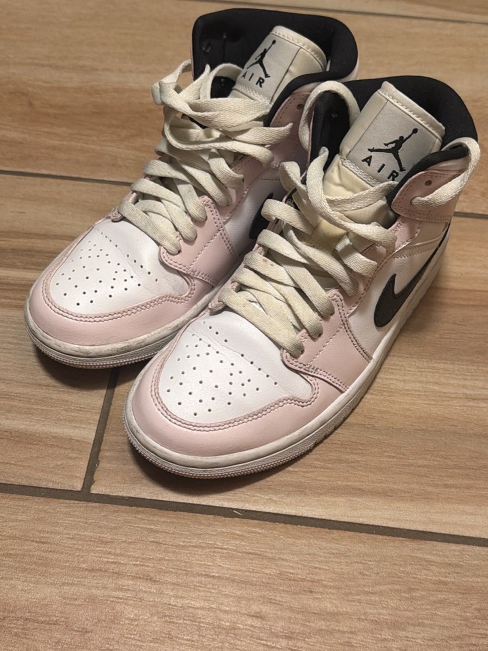 Jordan Women’s Mid-Top Sneakers - White/Pale Pink/Black